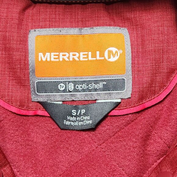 Merrell Womens Small Opti Shell Waterproof Breathable Hooded Jacket Vented Red - Picture 6 of 14